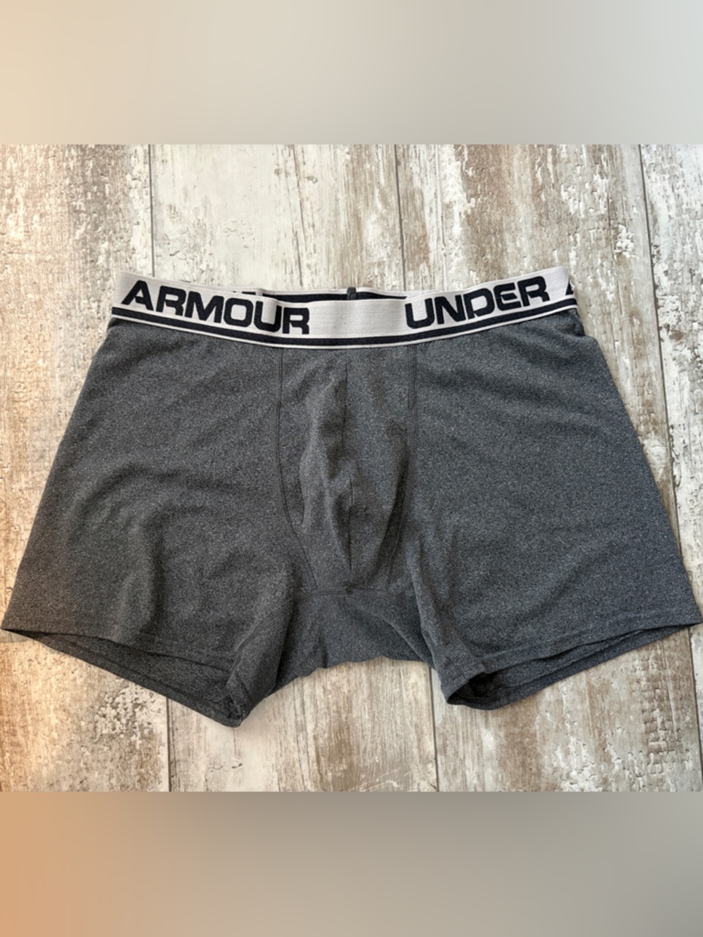 Under Armour Dark Gray Performance Boxer Briefs with Branded Waistband